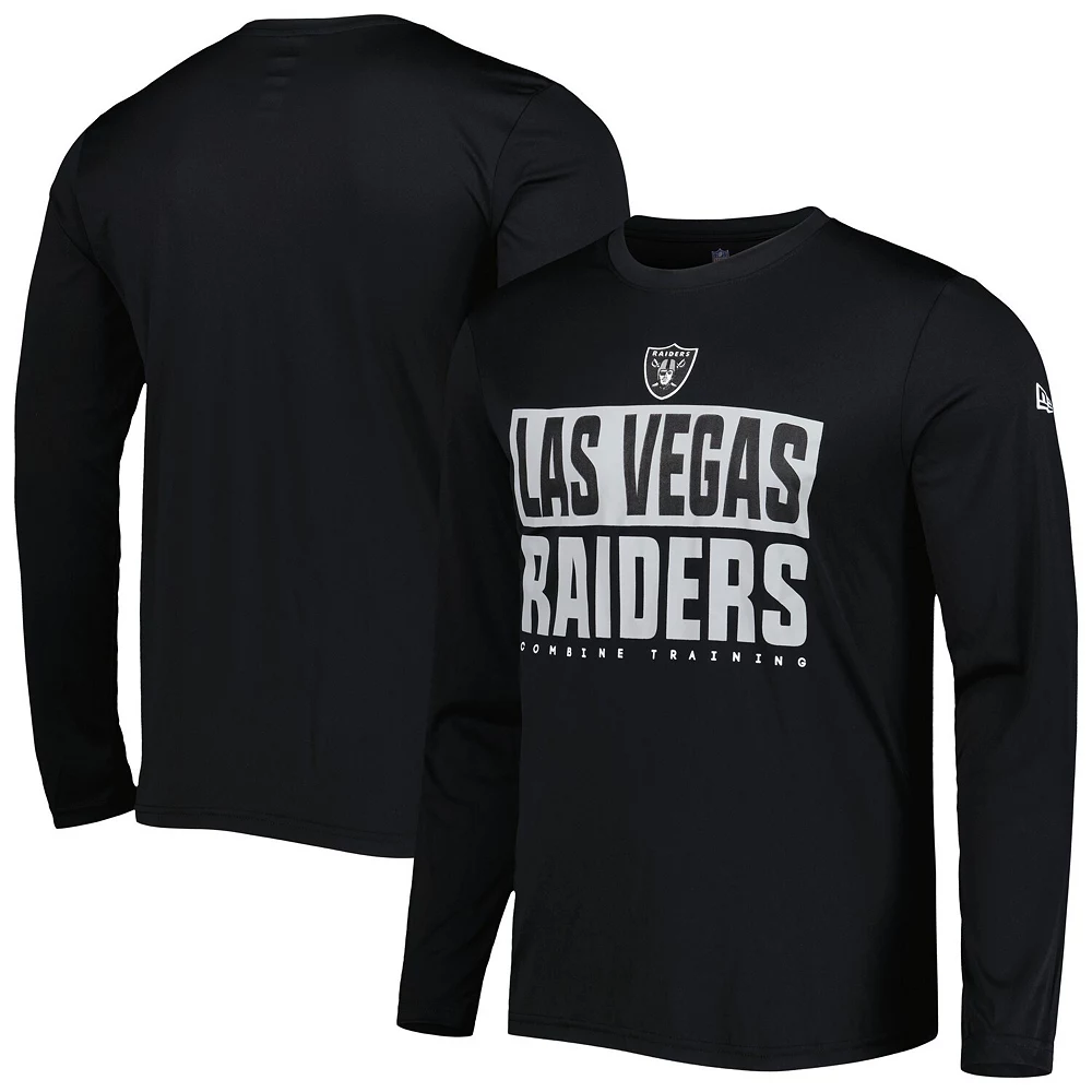Men's New Era Black Las Vegas Raiders Combine Authentic Offsides Long Sleeve T-Shirt 1 Men's New Era Black Las Vegas Raiders Combine Authentic Offsides Long Sleeve T-Shirt