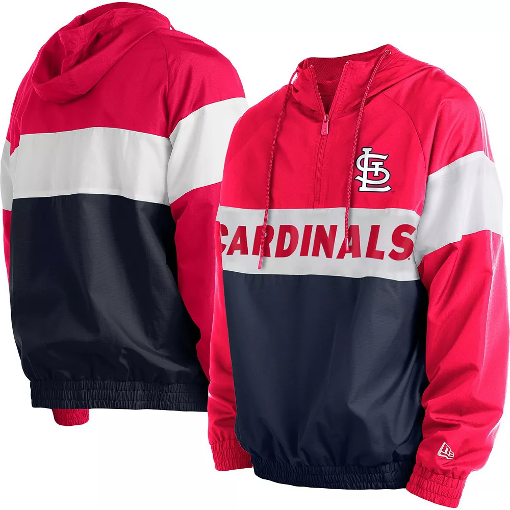 Men's New Era Navy St. Louis Cardinals Raglan Quarter-Zip Hoodie 2 Men's New Era Navy St. Louis Cardinals Raglan Quarter-Zip Hoodie - Image 2