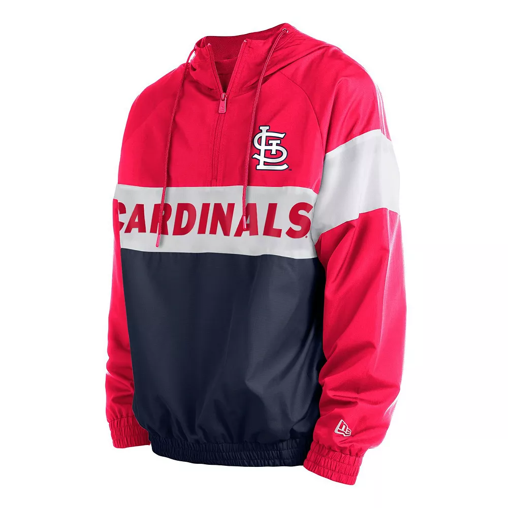 Men's New Era Navy St. Louis Cardinals Raglan Quarter-Zip Hoodie 3 Men's New Era Navy St. Louis Cardinals Raglan Quarter-Zip Hoodie - Image 3