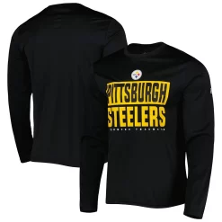 Men's New Era Black Pittsburgh Steelers Combine Authentic Offsides Long Sleeve T-Shirt