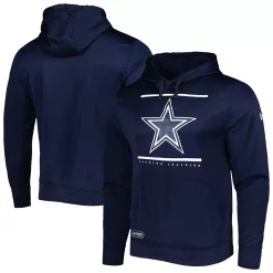 Men's New Era Navy Dallas Cowboys Combine Authentic Split Defense Pullover Hoodie