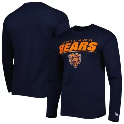 Men's New Era Navy Chicago Bears Combine Authentic Stated Long Sleeve T-Shirt
