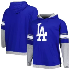 Men's New Era Royal Los Angeles Dodgers Big & Tall Twofer Pullover Hoodie