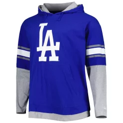 Men's New Era Royal Los Angeles Dodgers Big & Tall Twofer Pullover Hoodie -New Era Shop 6205166 ALT2