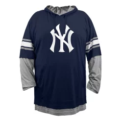 Men's New Era Navy New York Yankees Big & Tall Twofer Pullover Hoodie
