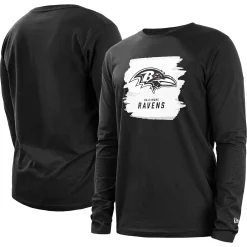 Men's New Era Black Baltimore Ravens Paint Strokes Long Sleeve T-Shirt
