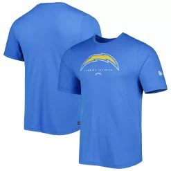 Men's New Era Powder Blue Los Angeles Chargers Combine Authentic Ball Logo T-Shirt