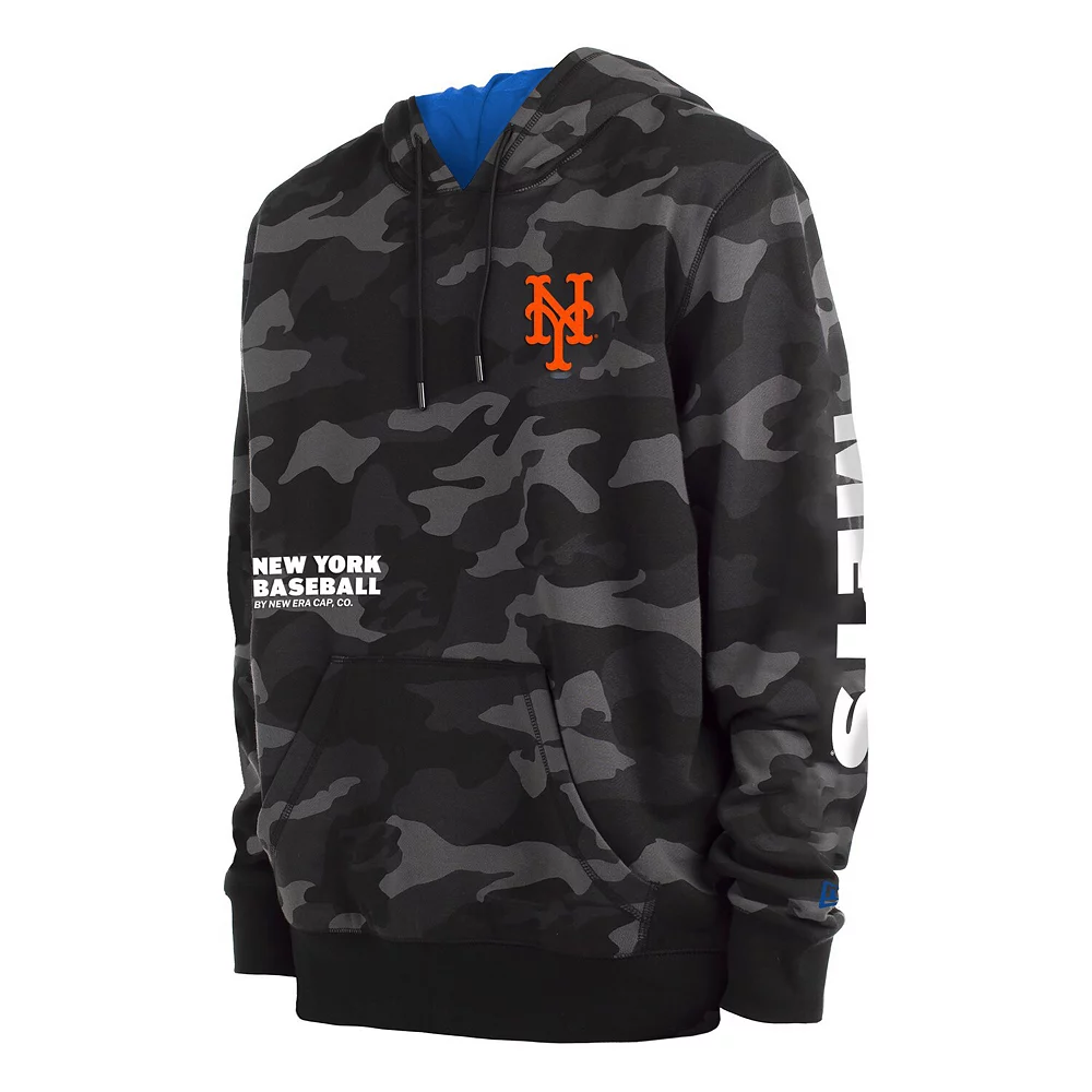 Men's New Era Black New York Mets Camo Pullover Hoodie 3 Men's New Era Black New York Mets Camo Pullover Hoodie - Image 3