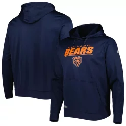 Men's New Era Navy Chicago Bears Combine Authentic Stated Logo Pullover Hoodie