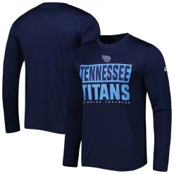 Men's New Era Navy Tennessee Titans Combine Authentic Offsides Long Sleeve T-Shirt